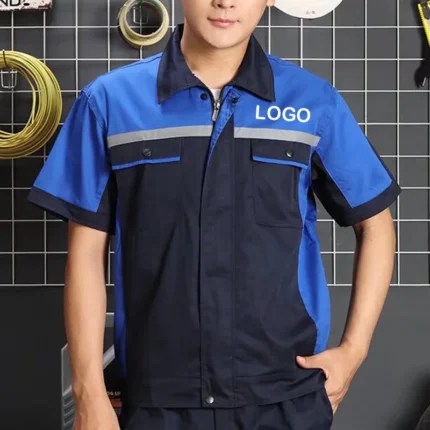 Tooling clothing custom logo short-sleeved work clothes for men and women tops repairman auto mechanics high quality work tops