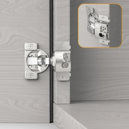 Viladepot 1-5/16 inch Overlay Concealed Frame Kitchen Cabinet Hinges 105° Open Angle Soft Close Hinges Satin Nickel Hidden Hinge