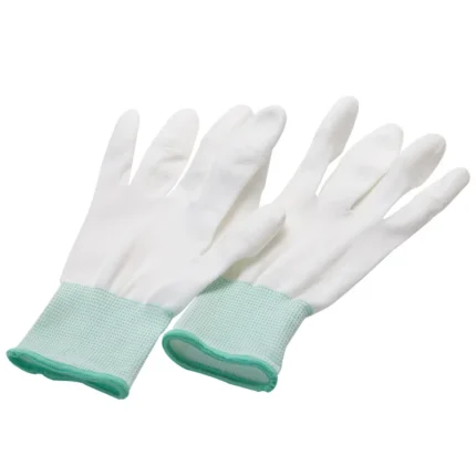 H-6009N PU Coated Palm Fingers Nylon Knitted Gloves Anti Slip Breathable for Electronics Semiconductor Maintenance