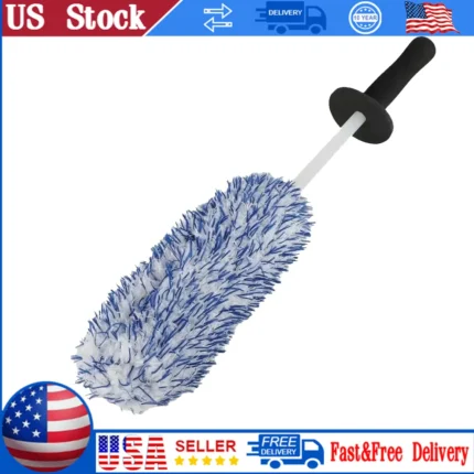 Quality Microfiber Car Wash Wheel Cleaning Brush Soft Plush Non-Slip Handle Tire Rim Brushes Car Detailing Duster Removal Tool